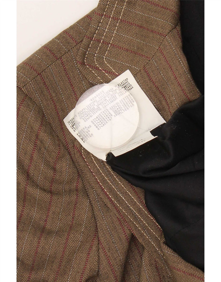 Max & Co. Giacca blazer da donna a 3 bottoni UK 12 Acetato a righe marrone medio