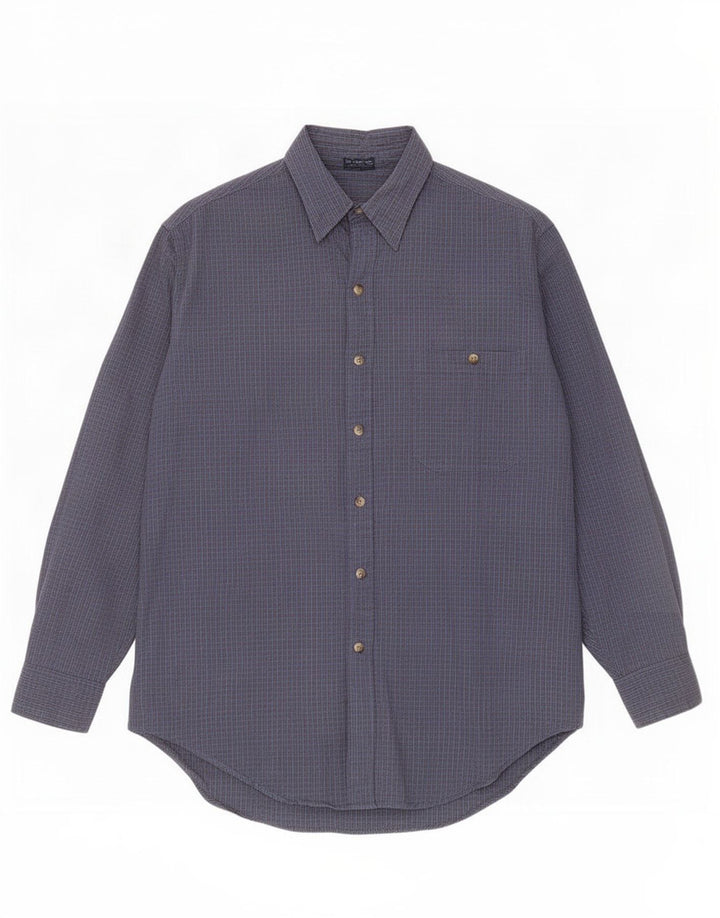 Camicia da uomo Nautica taglia 16 1/2 grande cotone a quadri blu