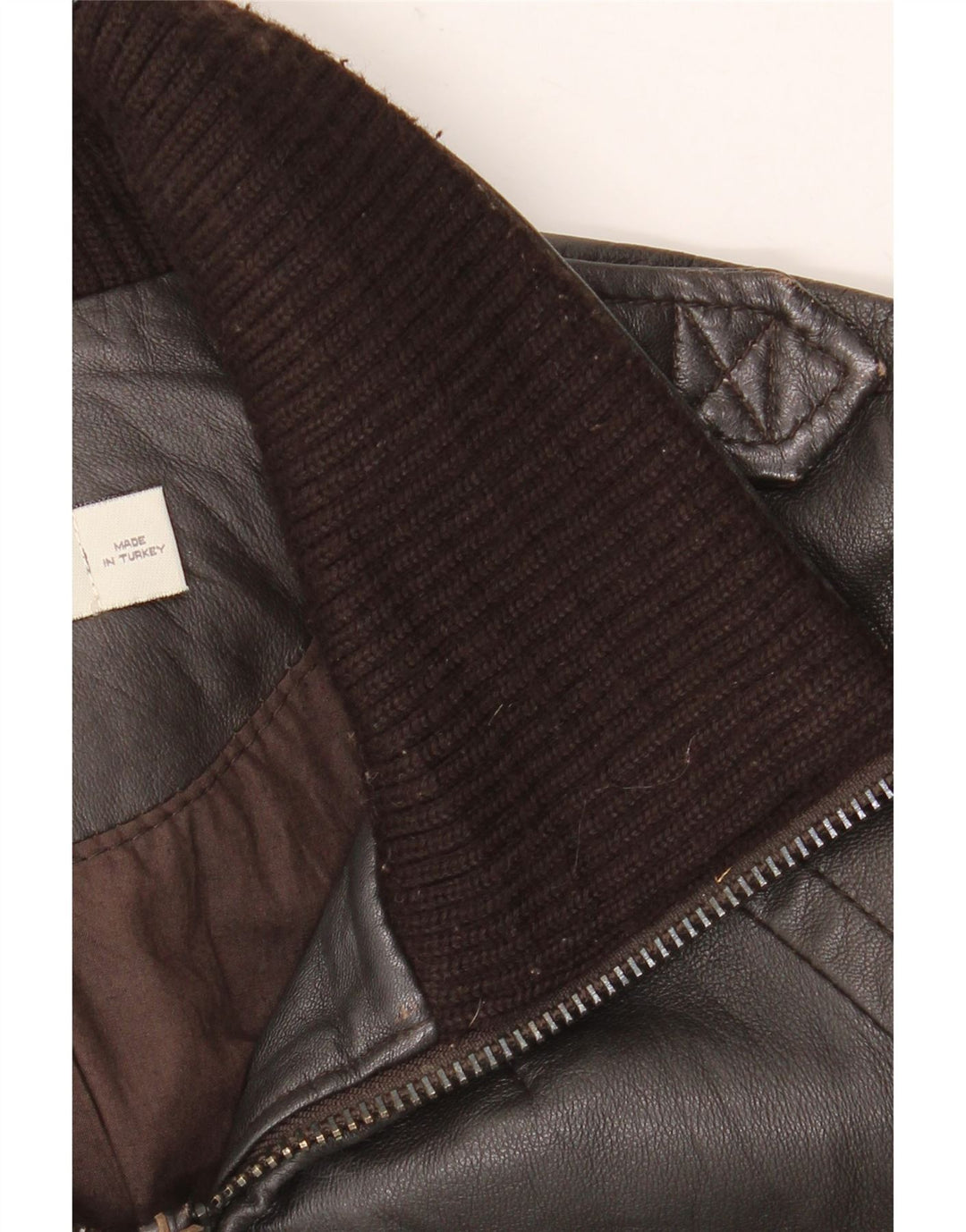 Giacca in pelle da donna Zara UK 10 piccola in pelle marrone