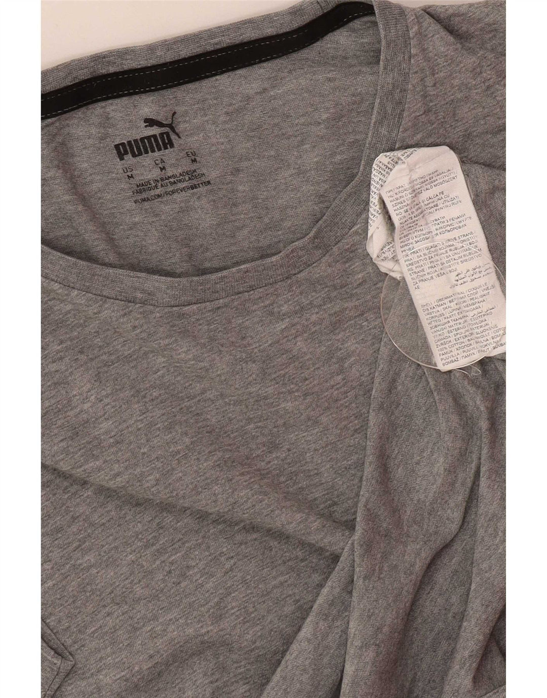 T-shirt da uomo Puma Top in cotone chiazzato grigio medio