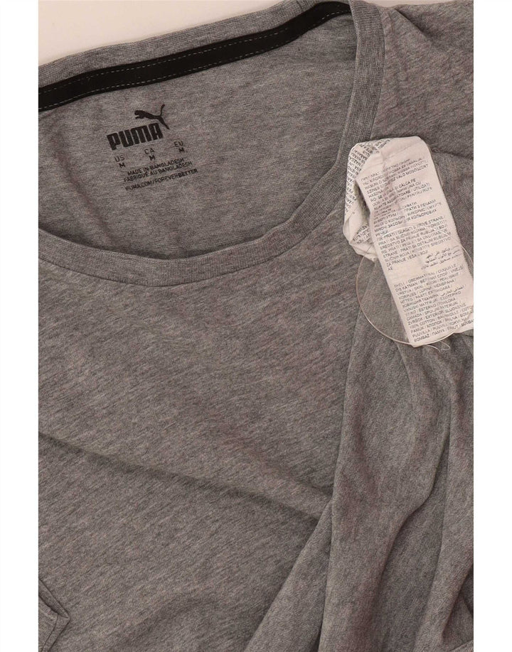 T-shirt da uomo Puma Top in cotone chiazzato grigio medio
