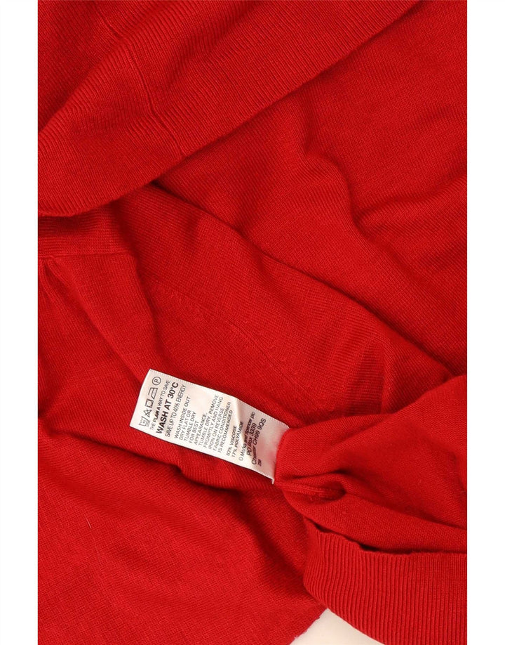 Maglione maglione a collo alto da donna Marks & Spencer UK 14 Viscosa rossa media