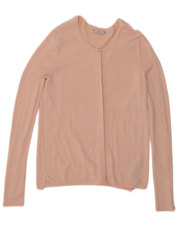 Maglione cardigan da donna Zara UK 12 Viscosa rosa medio