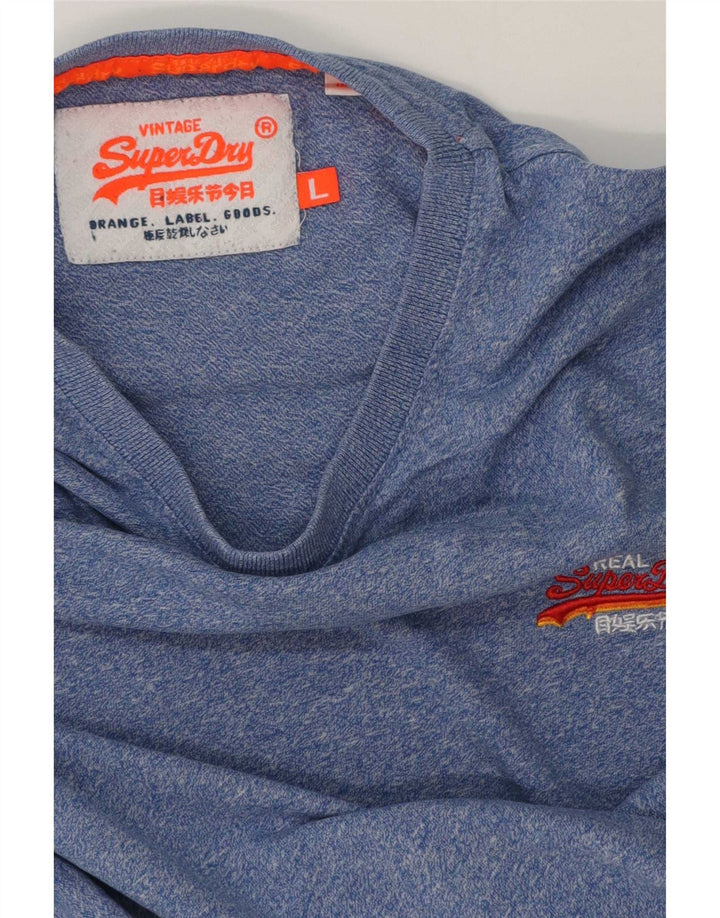 T-shirt da uomo Superdry Top grande blu screziato