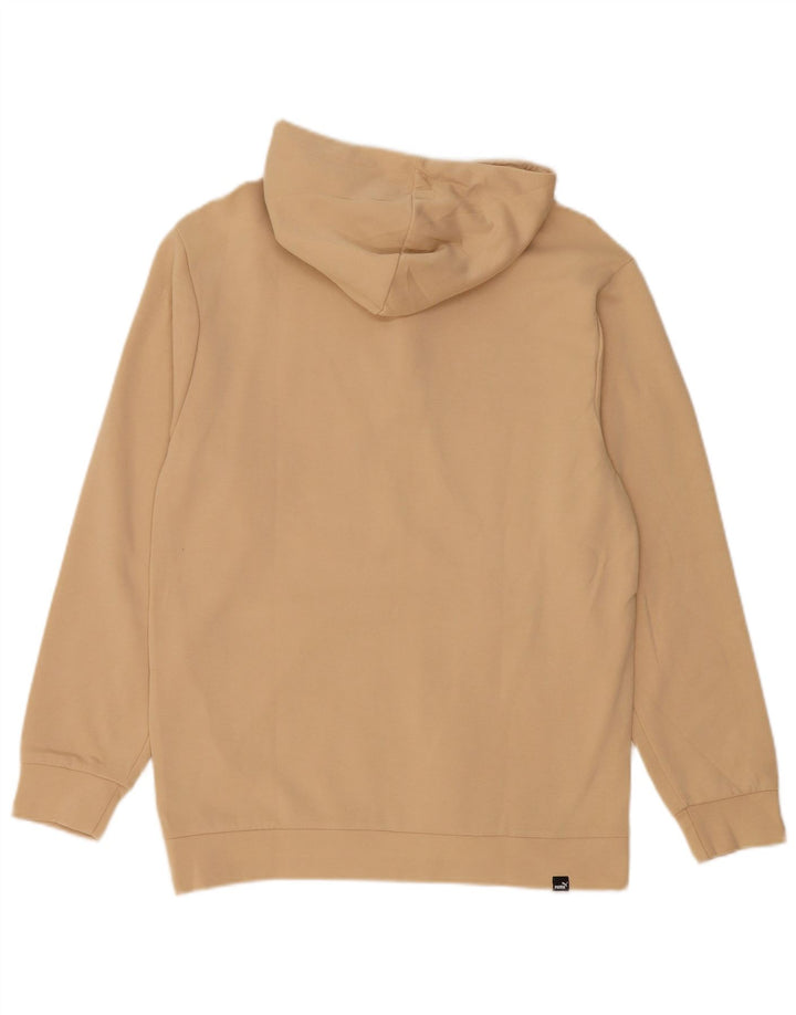 Felpa con cappuccio da uomo Puma con zip e collo, piccola, in cotone beige