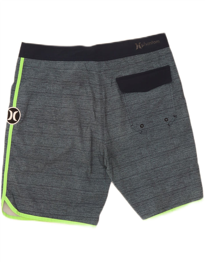 Pantaloncini da bagno grafici da uomo Hurley, poliestere a righe grandi blu