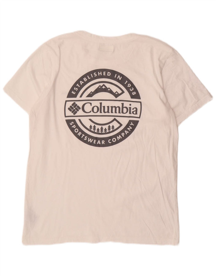 T-shirt grafica da uomo Columbia Top grande in cotone bianco