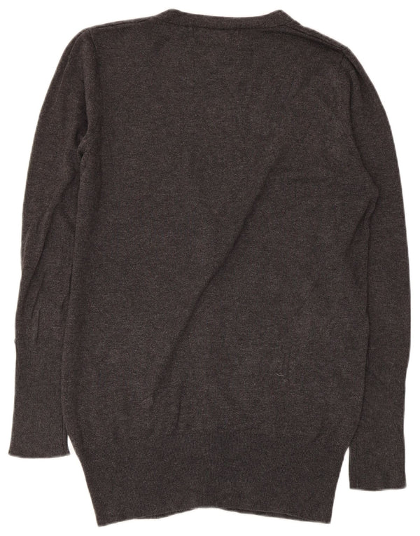 Maglione cardigan da donna Zara UK 14 grande rayon grigio