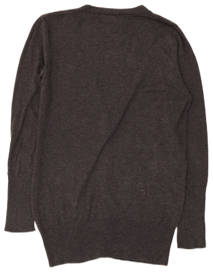 Maglione cardigan da donna Zara UK 14 grande rayon grigio