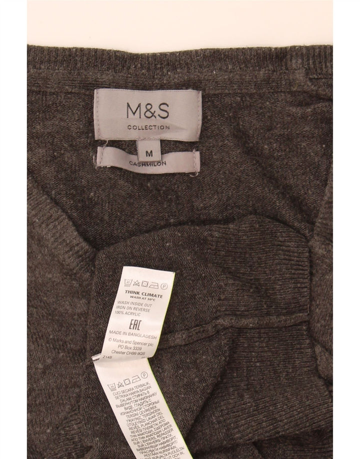 Maglione da uomo con scollo a V Marks & Spencer in acrilico grigio medio