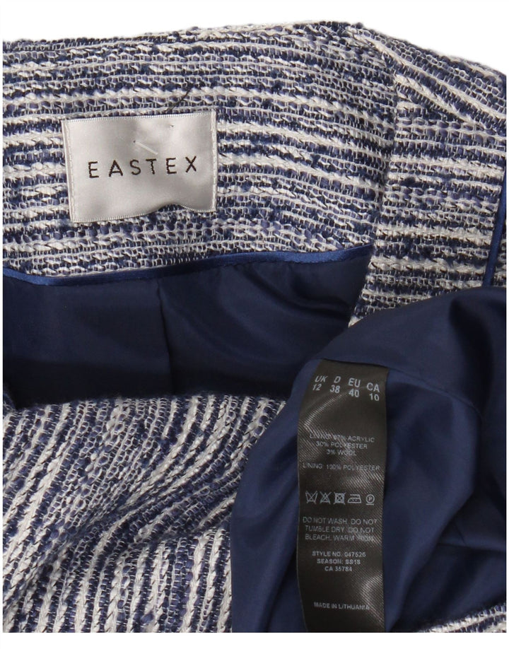Giacca blazer da donna a 5 bottoni Eastex UK 12 media blu navy a righe