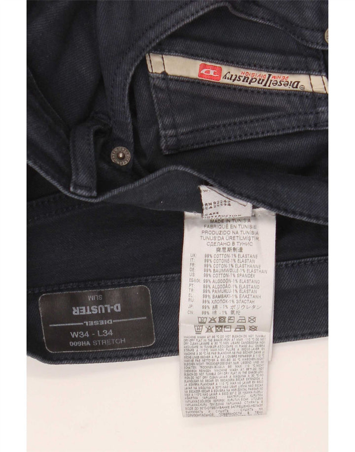 Jeans slim da uomo D-Luster Diesel W34 L34 cotone blu navy