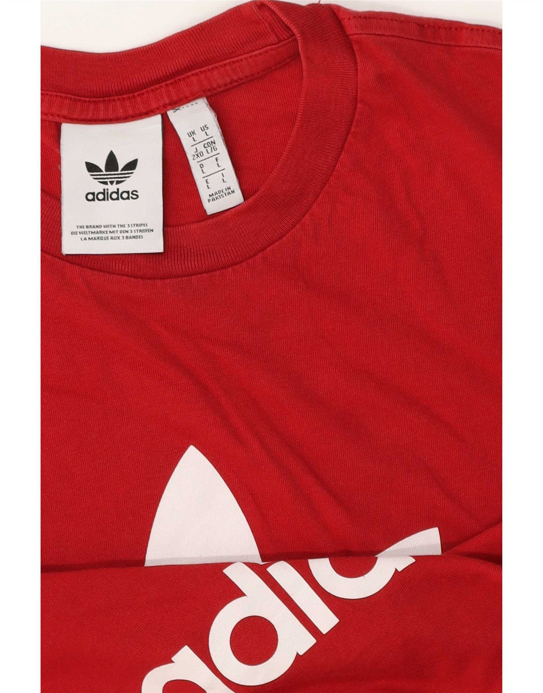 T-shirt grafica da uomo Adidas Top grande in cotone rosso