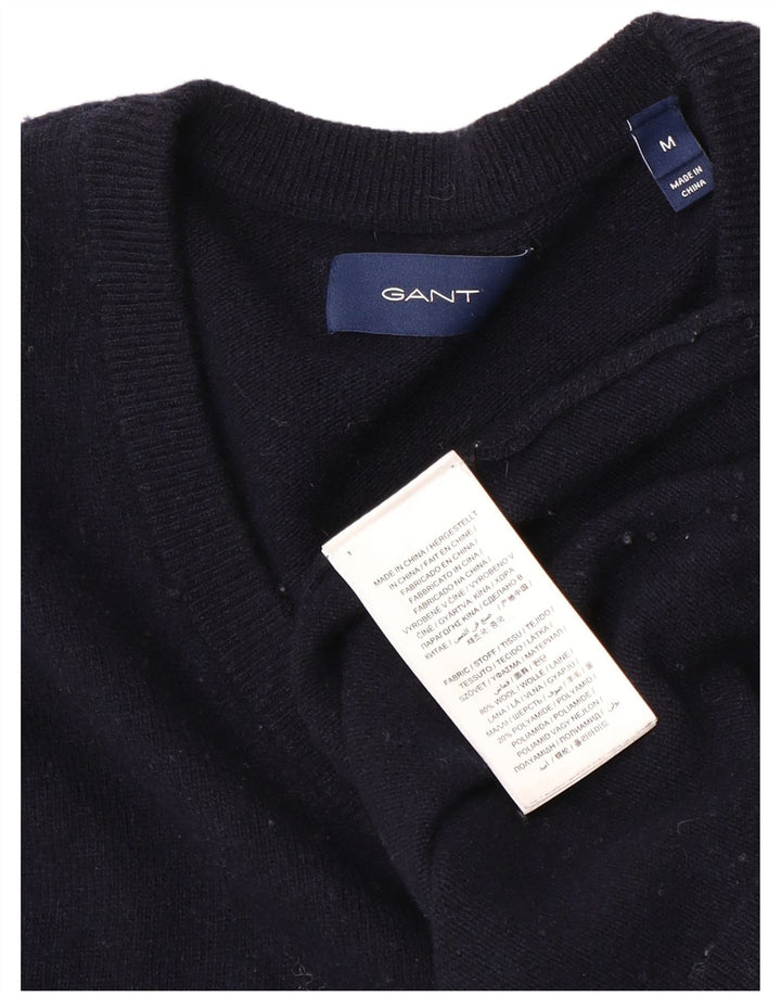 Gant Maglione da uomo con scollo a V in lana media blu navy