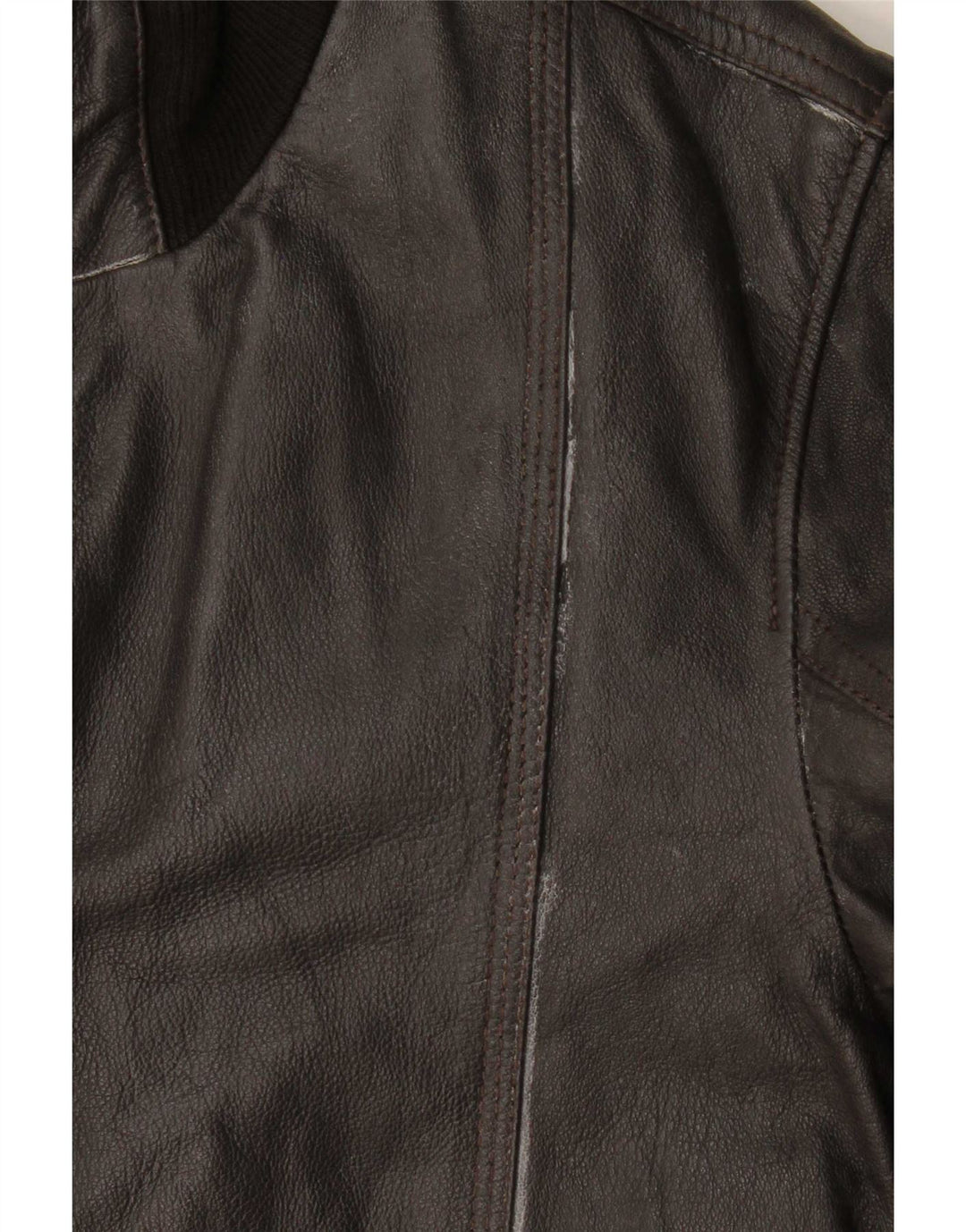 Giacca bomber in pelle da uomo vintage UK 36 piccola pelle marrone