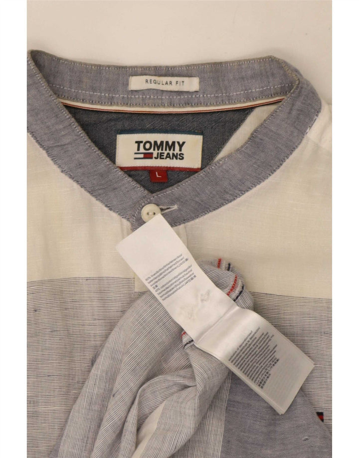 Camicia da uomo vestibilità regolare Tommy Hilfiger grande lino a righe multicolore