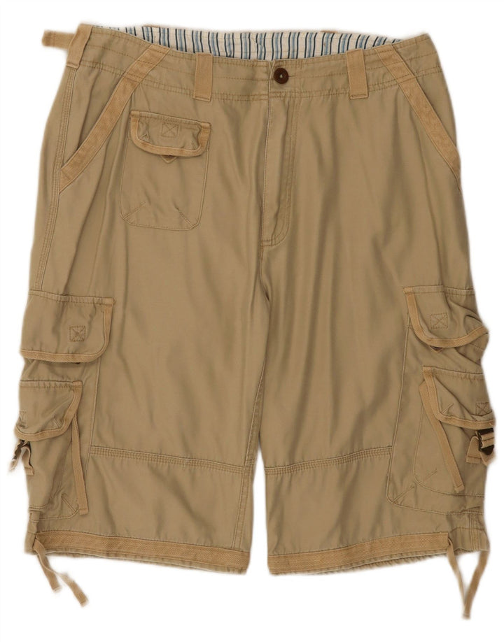 Pantaloncini cargo da uomo Russell Athletic grandi W34 in cotone beige
