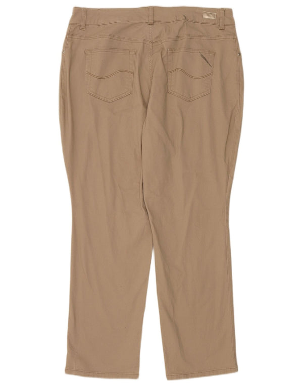 Pantaloni casual dritti da donna a vita media Lee US 18 2XL W36 L30 Beige