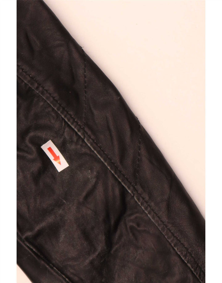 Giacca da motociclista in pelle da donna Hogan UK 12 media nera