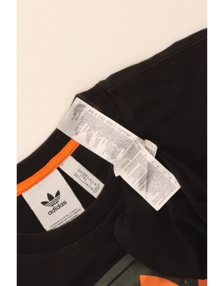 T-shirt grafica da uomo Adidas Top in cotone nero medio