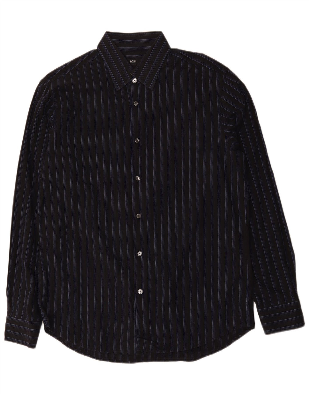 Camicia da uomo Hugo Boss taglia 41 16 grande cotone a righe nere