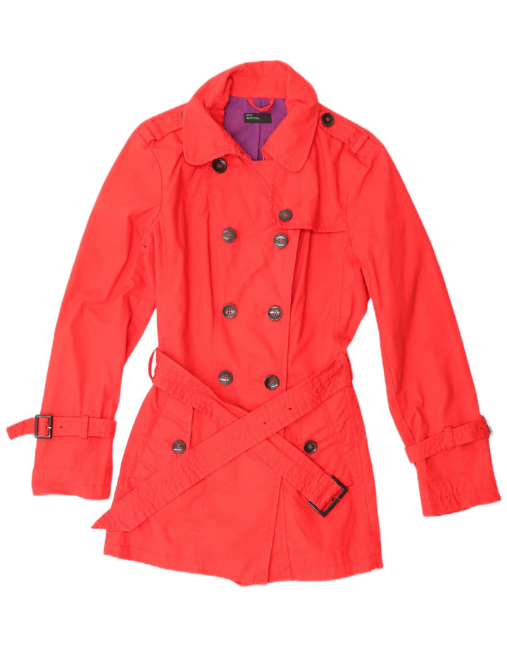 Trench Donna Benetton IT 44 Rosso Medio Cotone