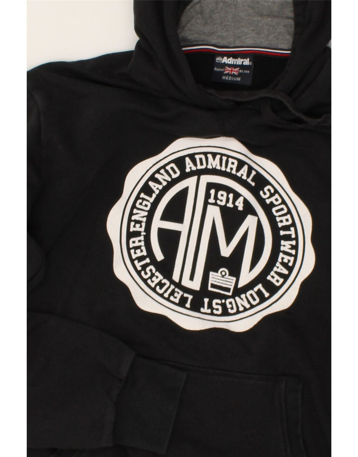 Maglione con cappuccio grafico da uomo ADMIRAL medio nero