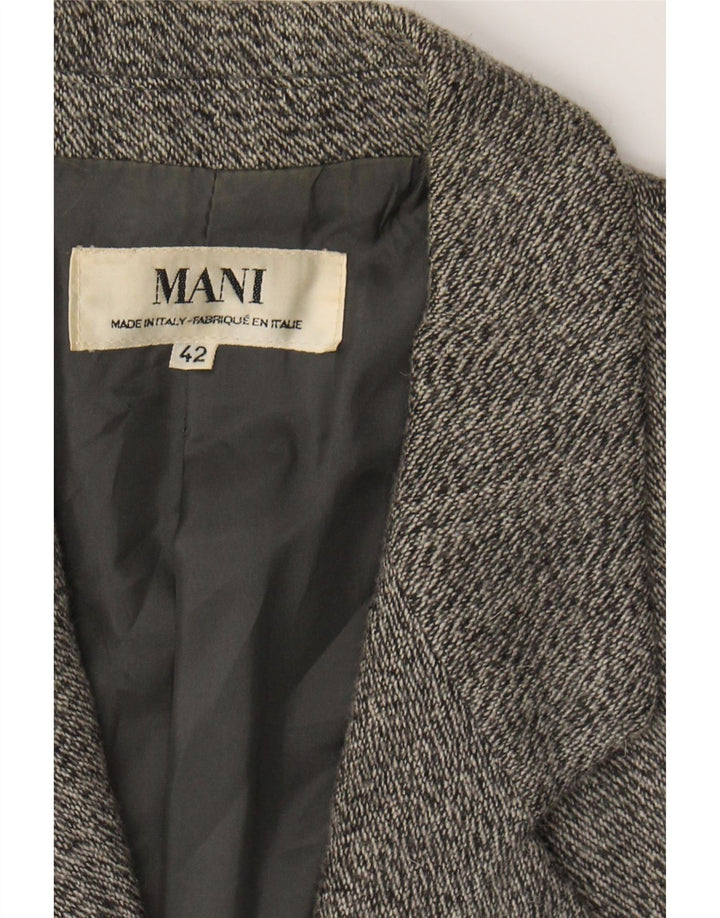 MANI Womens Double Breasted Blazer Jacket IT 42 Medium Grey Wool Classic Vintage MANI and Second-Hand MANI from Messina Hembry 