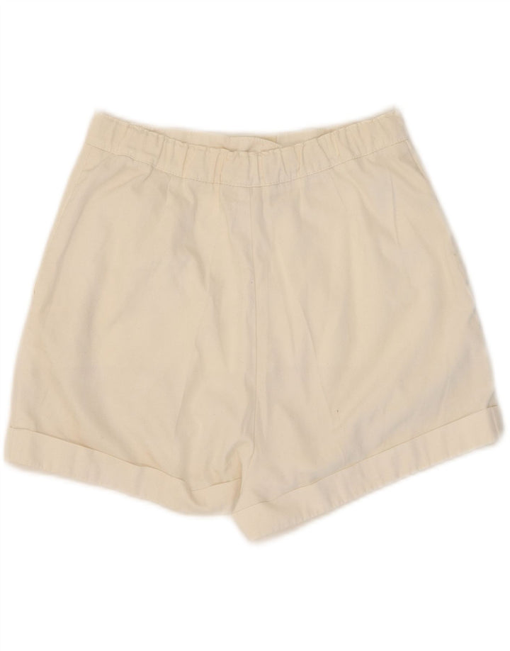 ELLESSE Womens High Waist Pegged Chino Shorts IT 44 Medium W26 White Vintage Ellesse and Second-Hand Ellesse from Messina Hembry 