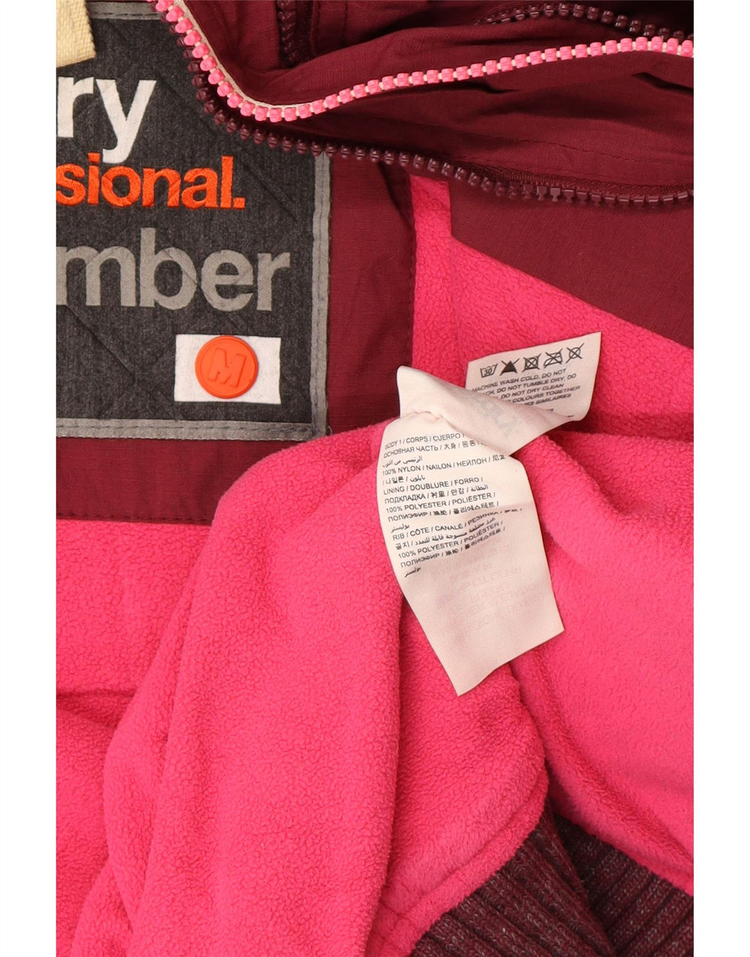 Bomber con cappuccio da donna Superdry UK 14 poliestere bordeaux medio