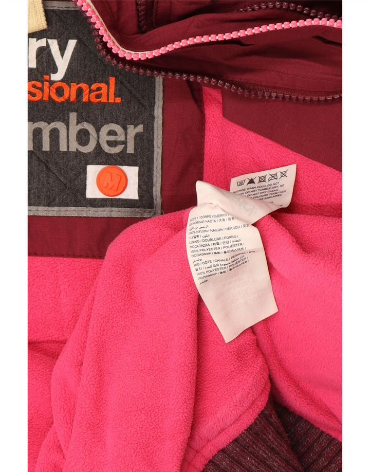 Bomber con cappuccio da donna Superdry UK 14 poliestere bordeaux medio