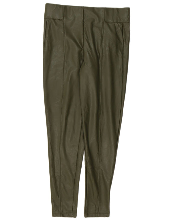 Leggings in ecopelle da donna Marks & Spencer UK 10 piccoli poliestere verde