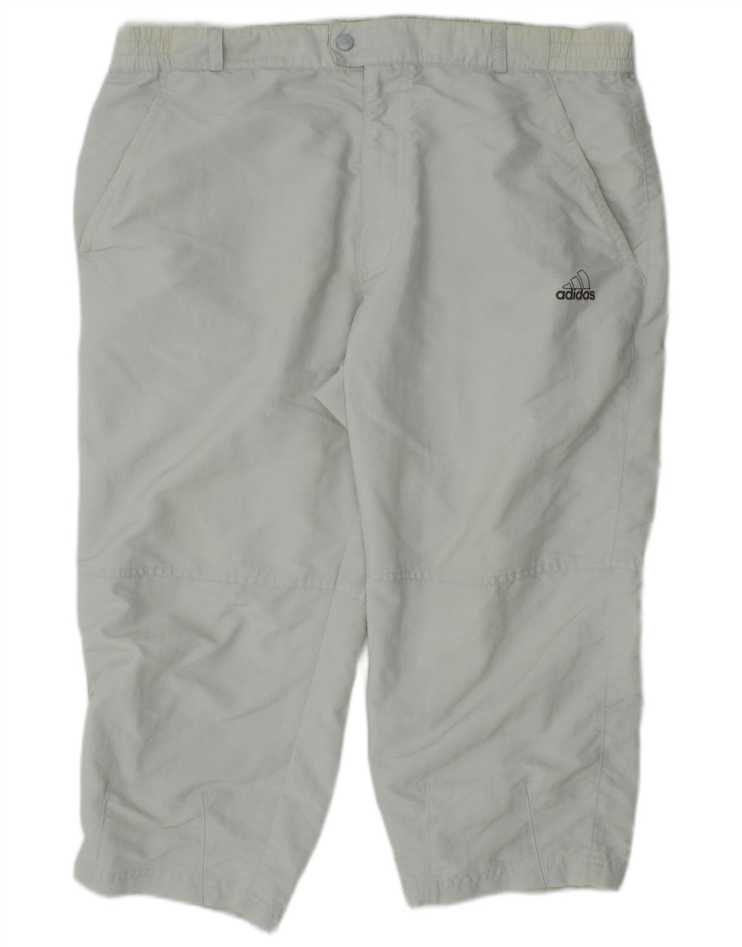 Pantaloni Capri dritti da uomo Adidas W34 L21 in poliammide bianco sporco