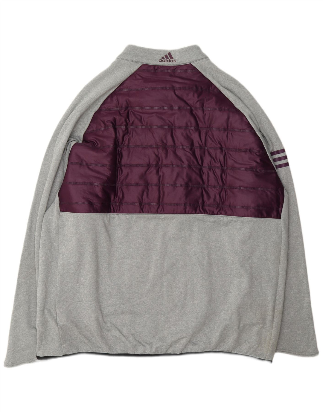 Adidas Uomo Zip Collo Pullover Tuta Top 2XL Grigio Colourblock Poliestere
