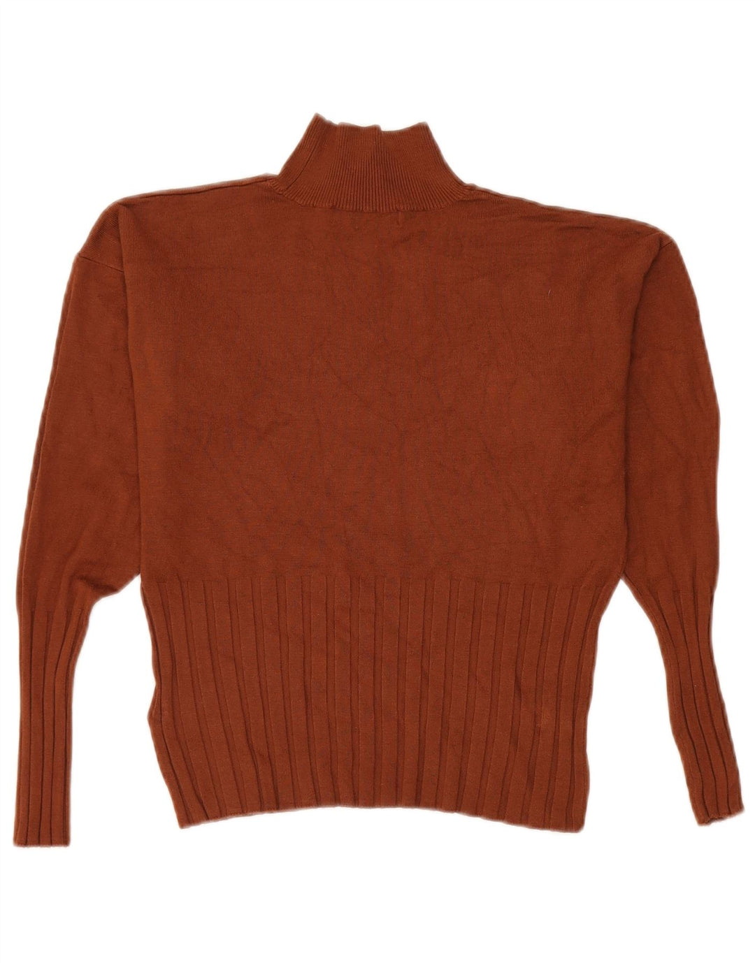 Maglione maglione a collo alto da donna Marks & Spencer UK 14 grande viscosa marrone