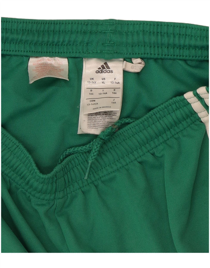 Pantaloncini sportivi ADIDAS Climalite da ragazzo 13-14 anni in poliestere verde