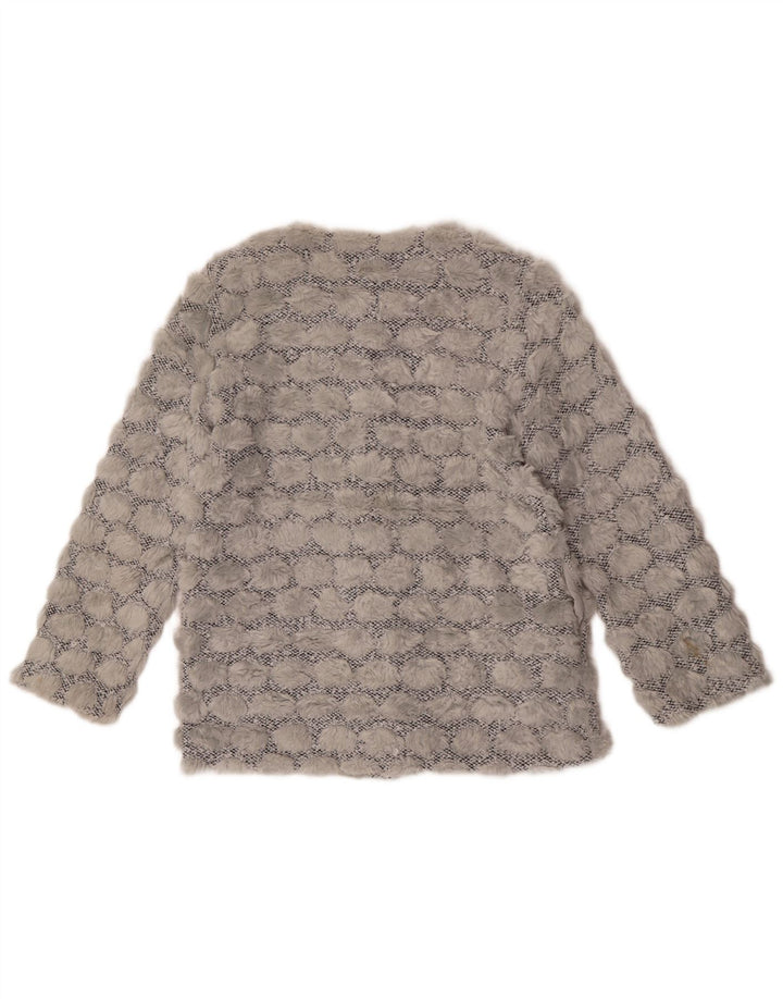 Giacca blazer da donna in pelliccia sintetica French Connection UK 8 piccola poliestere grigio