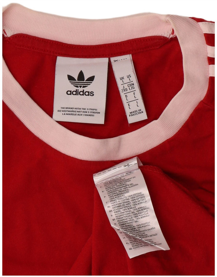 T-shirt da uomo Adidas Large rossa in cotone