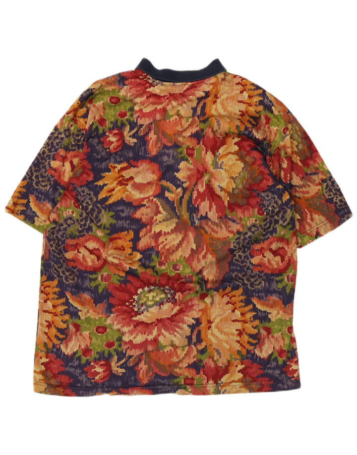 Polo da uomo Paul & Shark grande in cotone floreale multicolore