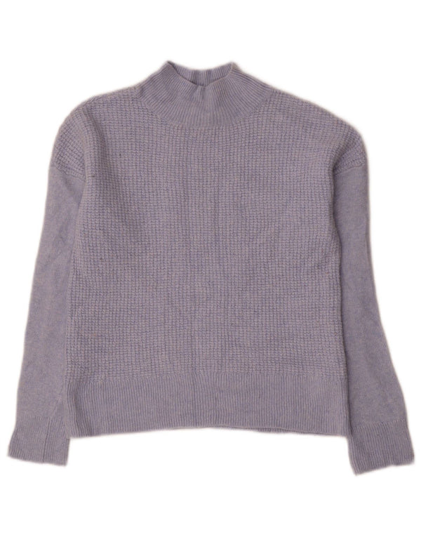 Maglione da donna Hobbs Crop Turtle Neck Jumper UK 12 Viscosa blu medio