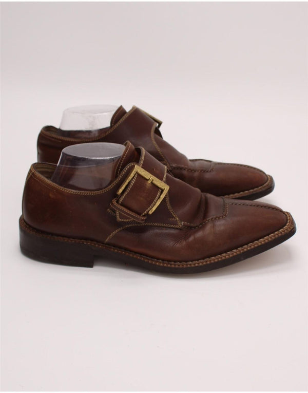 Scarpe Monk in pelle da uomo Good Year Taglia UK 9 Classiche in pelle marrone