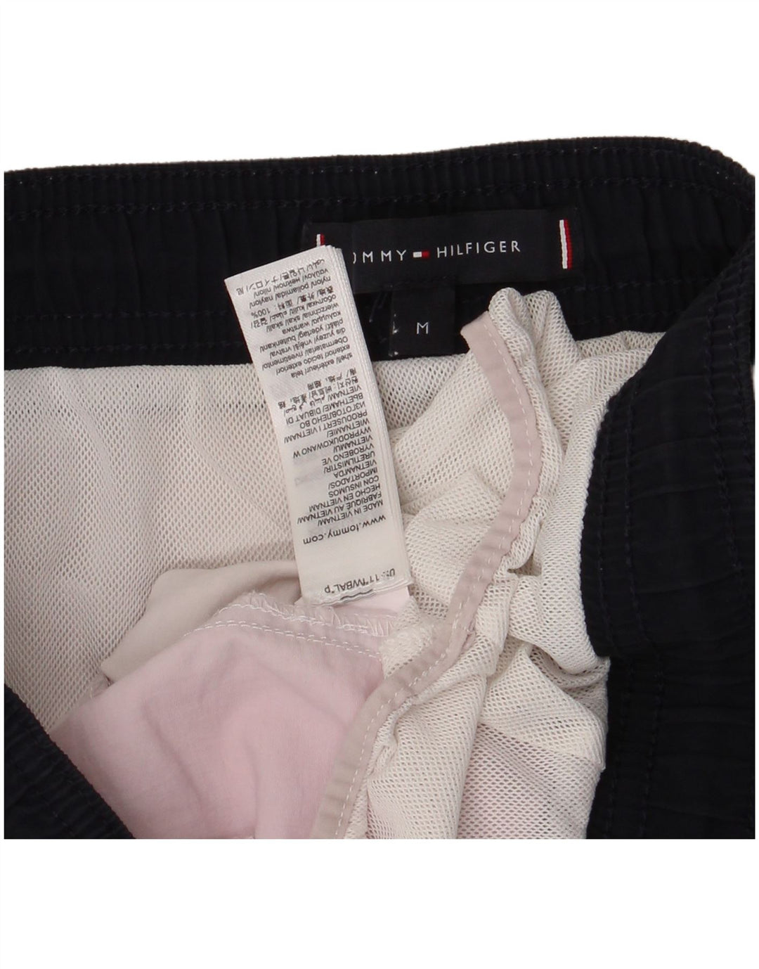 Pantaloncini da bagno da uomo Tommy Hilfiger in nylon color block bianco medio