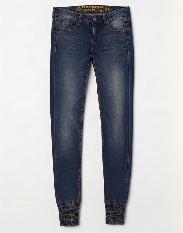 Desigual Pantaloni da jogging grafici da donna Jeans skinny W26 L34 Poliestere blu