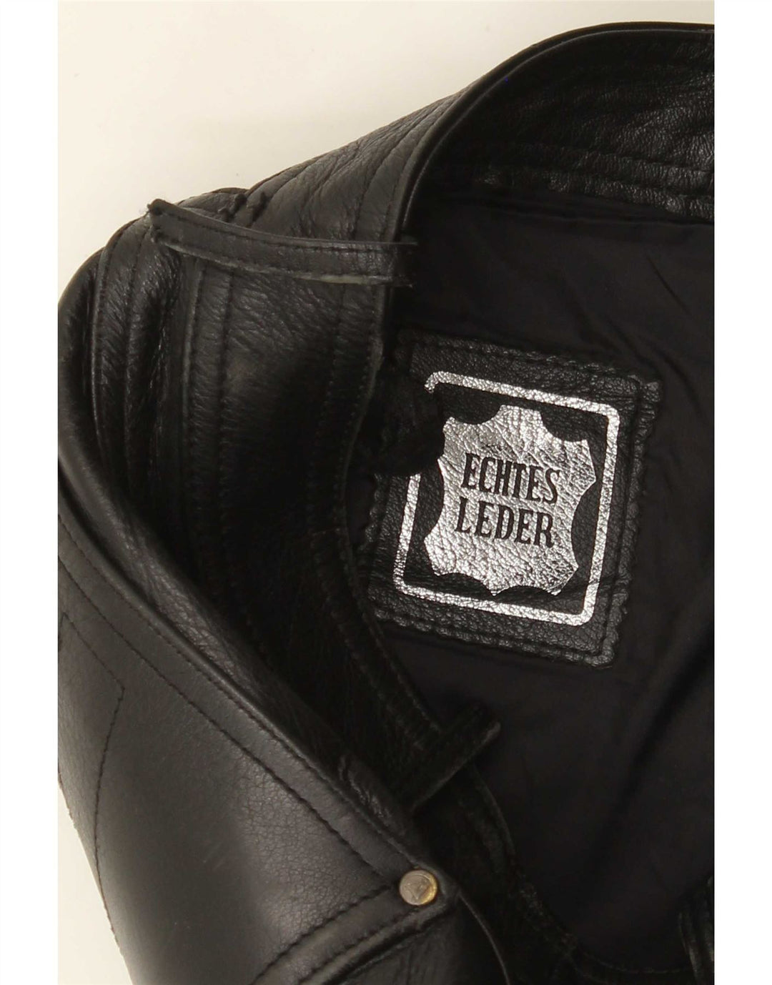 Pantaloni in pelle slim da uomo Akito W32 L34 Pelle nera