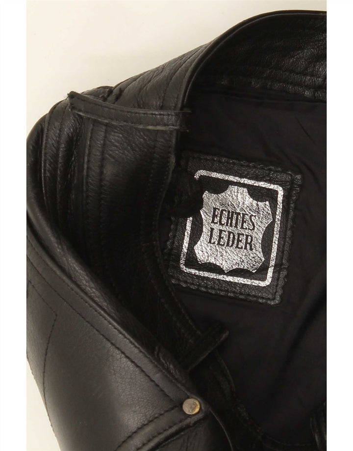 Pantaloni in pelle slim da uomo Akito W32 L34 Pelle nera