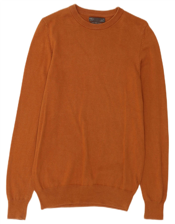 Maglione maglione girocollo da uomo Marks & Spencer XS in cotone marrone