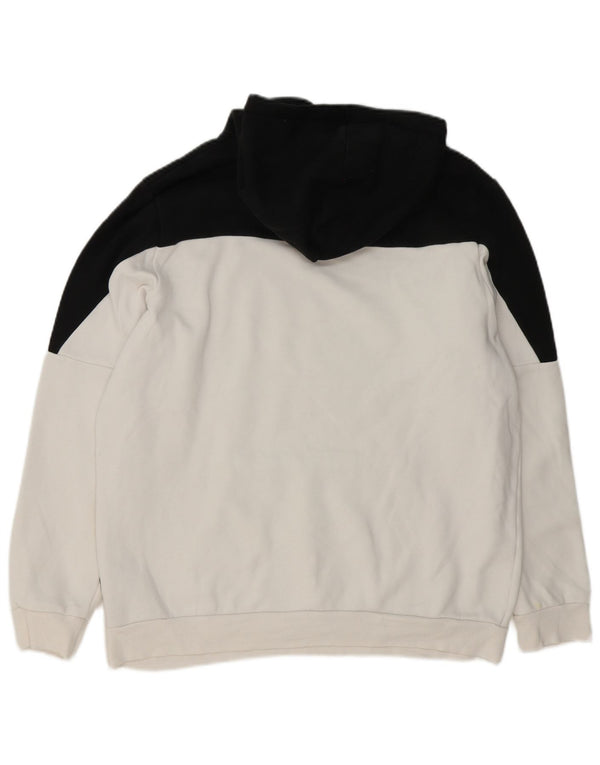 Felpa con cappuccio grafica da uomo Puma Large in cotone color block bianco