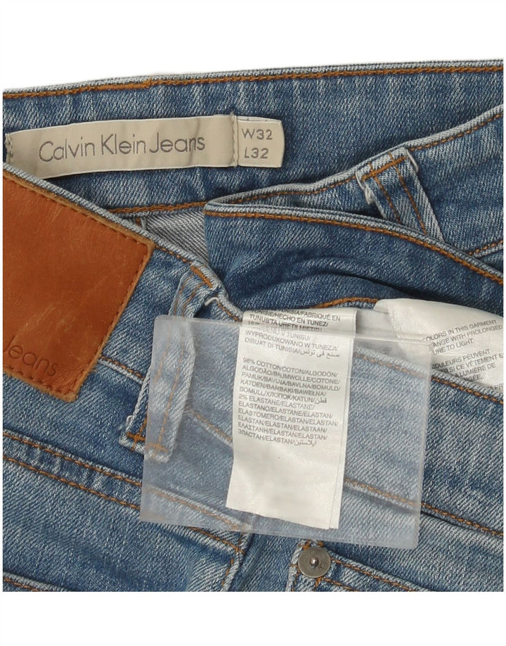 CALVIN KLEIN Jeans slim da uomo W32 L26 Blu Cotone