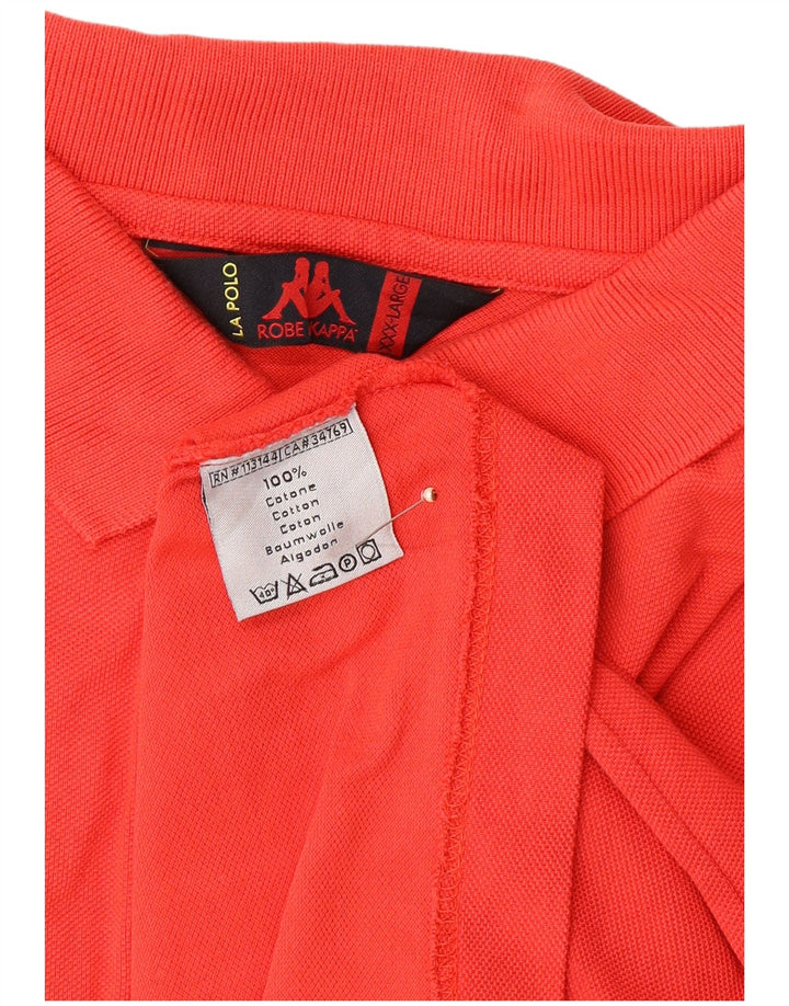 Polo KAPPA da uomo a maniche lunghe 3XL in cotone rosso