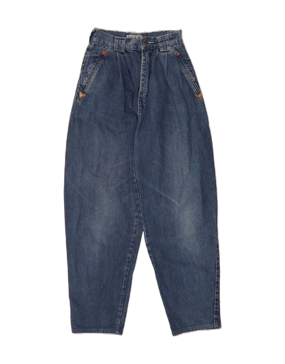 SASCH Womens High Waist Jeans W26 L26 Blue Cotton Vintage Sasch and Second-Hand Sasch from Messina Hembry 